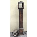 An oak cased grandmother clock with three train movement,