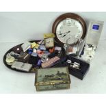 Assorted collectables, to include a Seiko wall clock, Moet & Chandon glass champagne bottle holder,