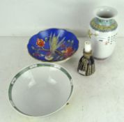 Two modern Chinese porcelain items, including a vase, a yellow-ground bowl,