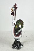 A Murano glass style figure of a cockerel,