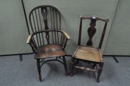Two chairs, including a Windsor armchair,