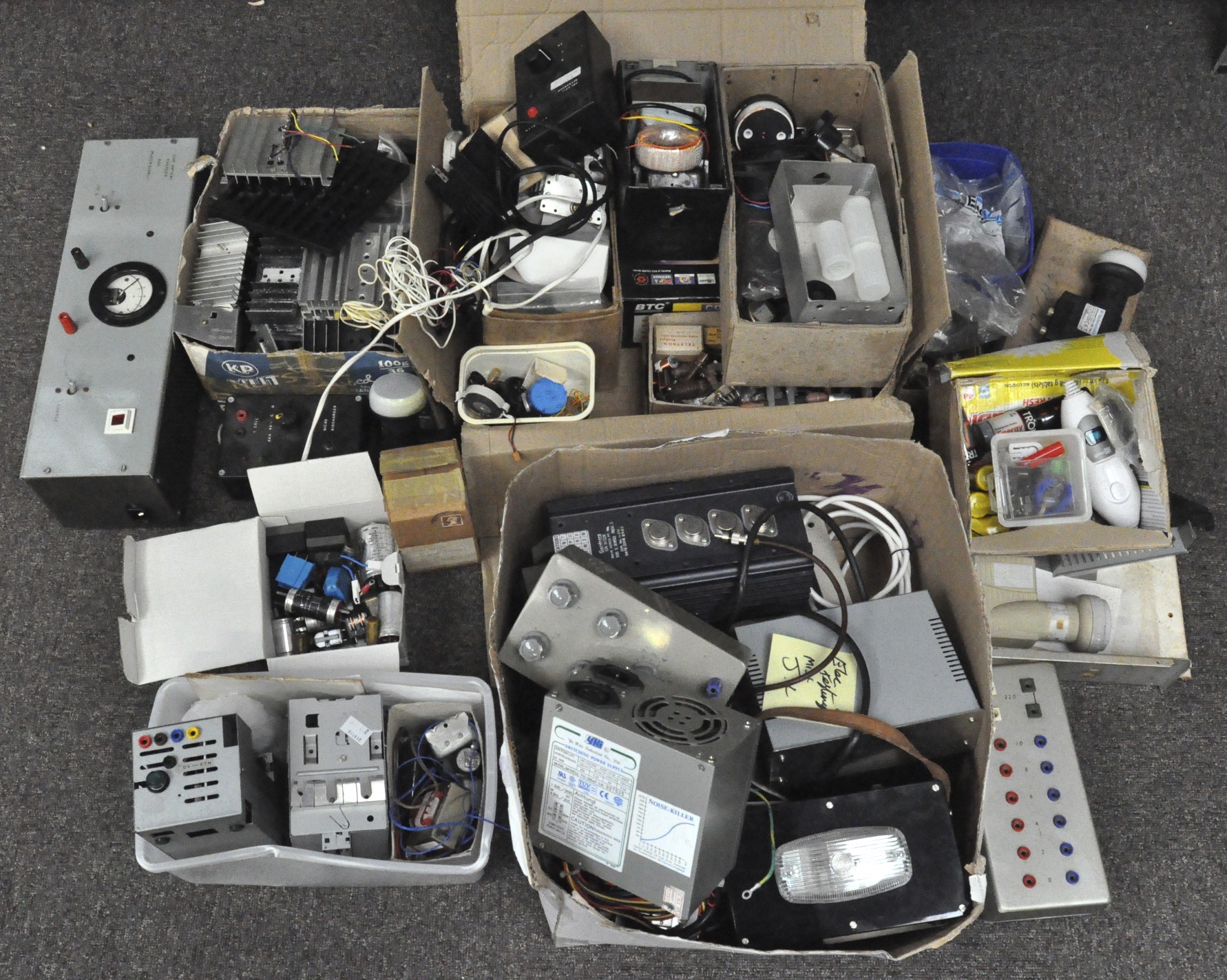 A large collection of assorted electrical parts and accessories