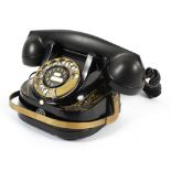 A vintage Bell (Belgium) Telephone Company telephone, with brass dial,