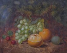 Hunt, Still Life of fruit, oil on canvas, signed and dated 1864 lower right,