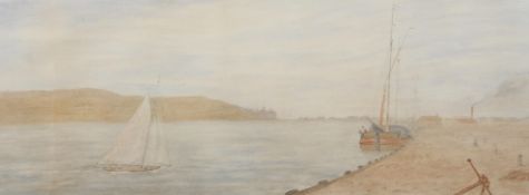 Late 19th/early 20th Century School, large watercolour of sailing boats,