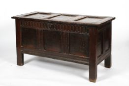 A late 17th century oak coffer,