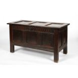 A late 17th century oak coffer,