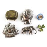 A collection of five abstract brooches of variable designs,