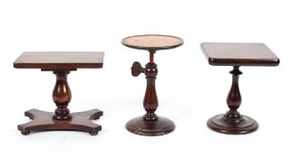 Three mahogany miniature or apprentice pieces,