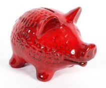 A 1960's/70's vintage Italica Arts Italian pottery money box coin bank, in the form of a pig,
