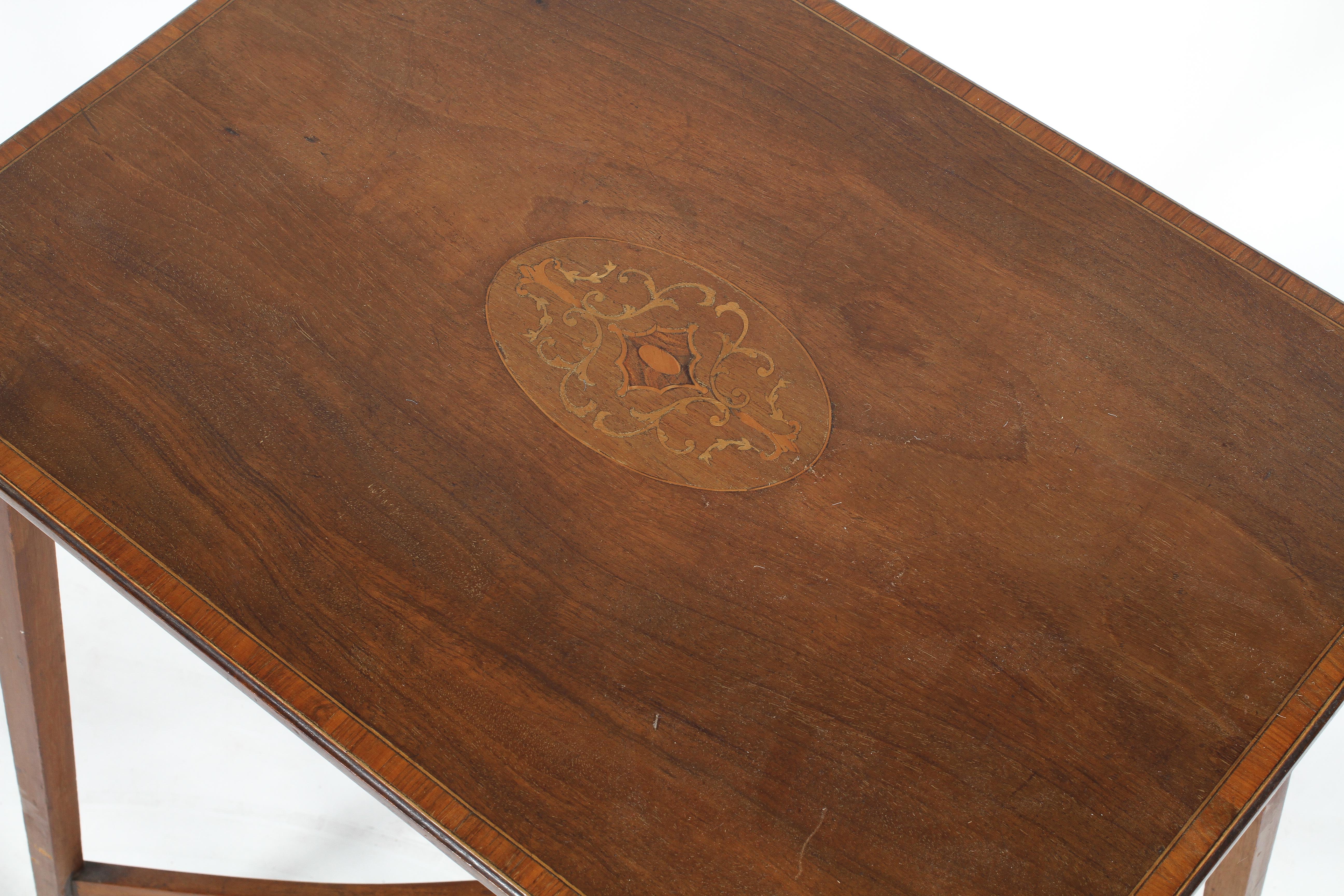 An Edwardian mahogany inlaid rectangular occasional table, - Image 2 of 2