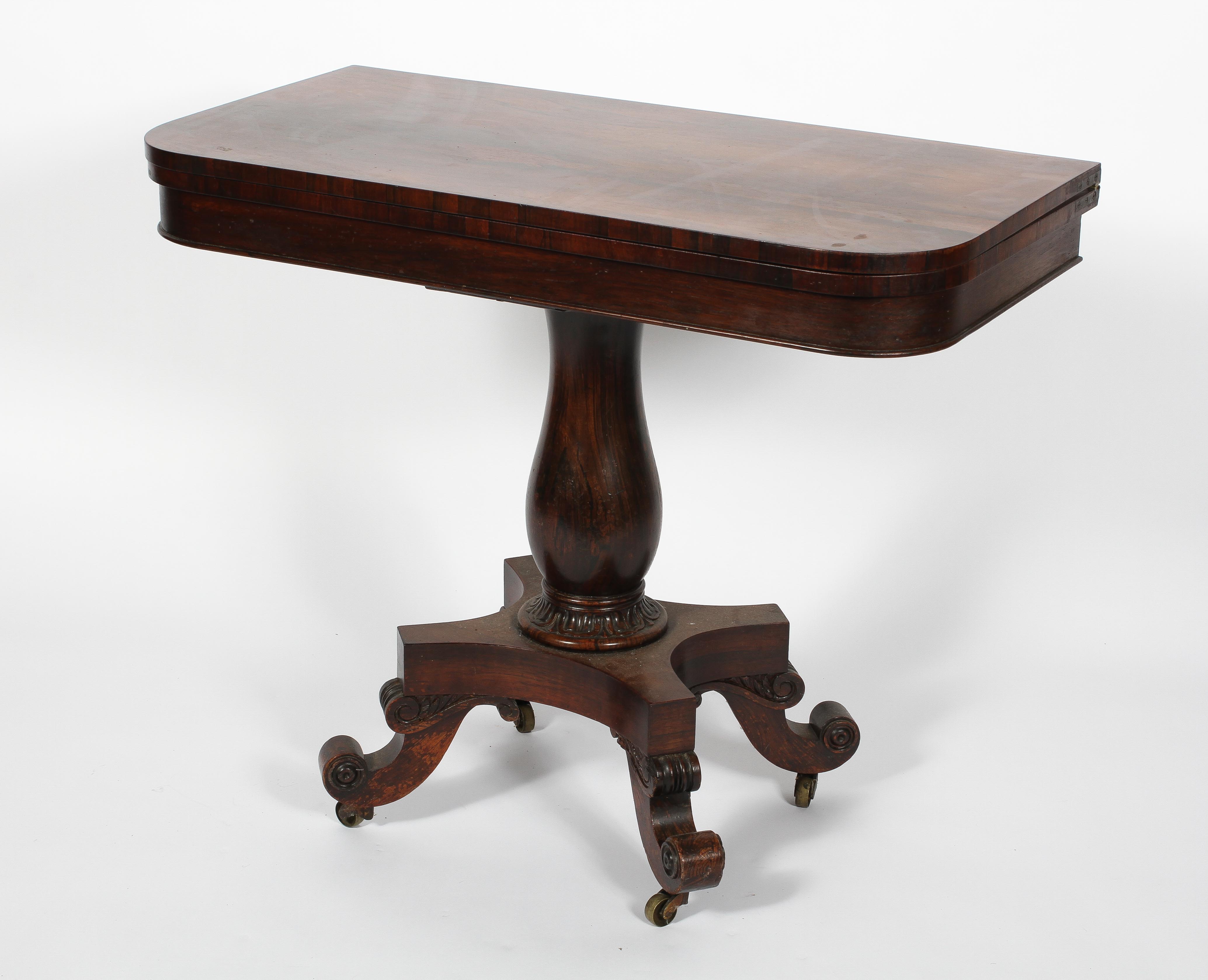 A Victorian rosewood fold out card table, - Image 2 of 2