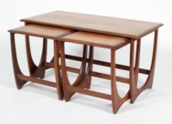 A G-Plan nest of three teak tables,