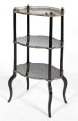 A French-style black lacquered etagere, early 20th century,