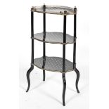 A French-style black lacquered etagere, early 20th century,