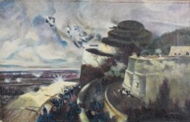 WF Winter, a Military coastal scene, oil on canvas, signed and dated 1920 lower right,