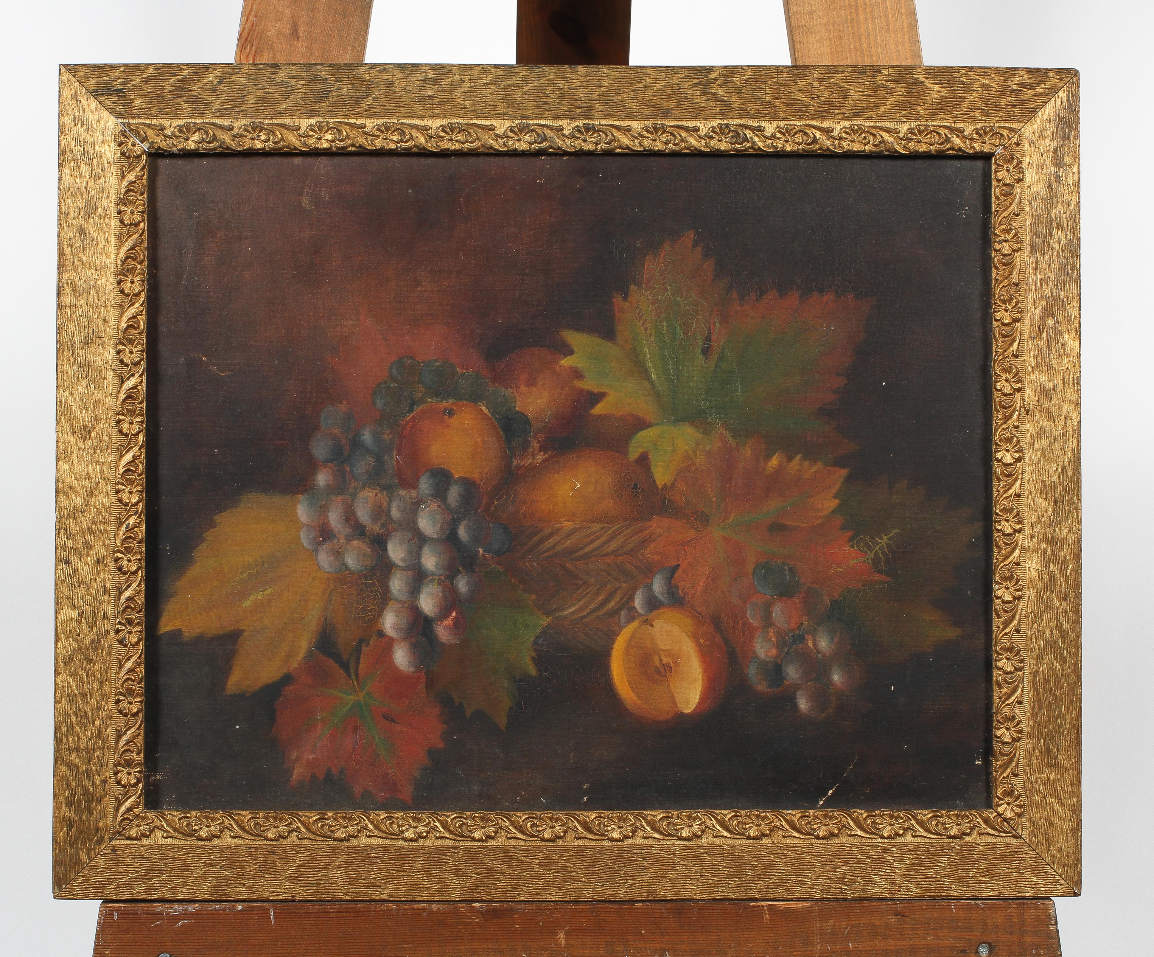 Early 20th School, Autumnal Sill Life, oil on canvas, in giltwood frame, - Image 2 of 3