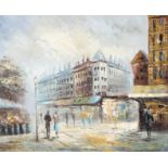 Anselmo, Parisian street scene, signed lower left, oil on canvas,