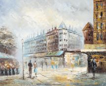 Anselmo, Parisian street scene, signed lower left, oil on canvas,