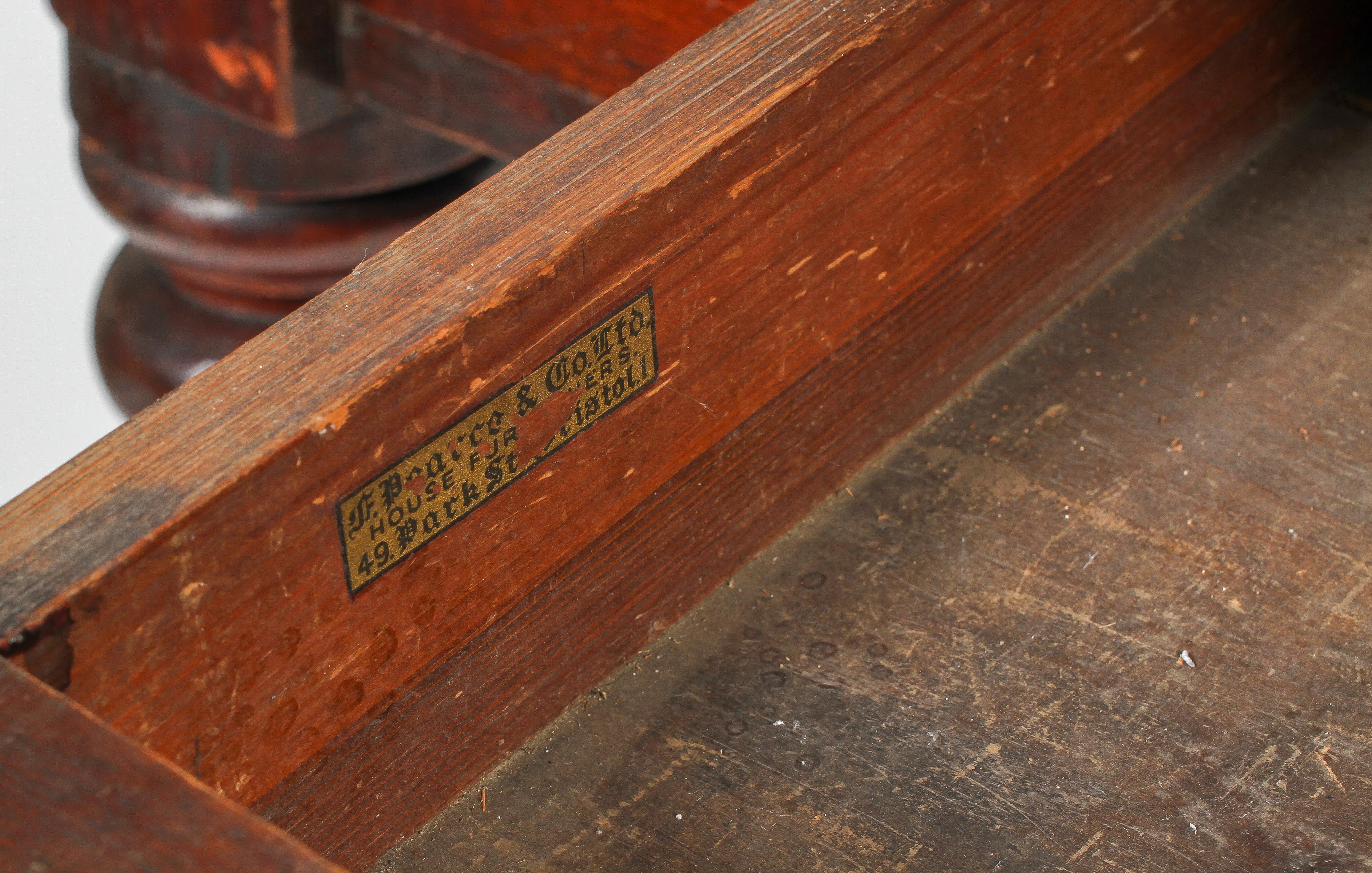 A Victorian mahogany desk on turned supports, - Image 2 of 3