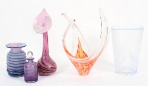 A collection of Mdina and coloured glass, circa 1960s and later,