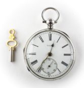 An open face pocket watch. Circular white dial, signed '31391' with roman numerals.