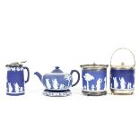 A collection of Wedgwood Jasperware items, late 19th century and later, impressed marks,