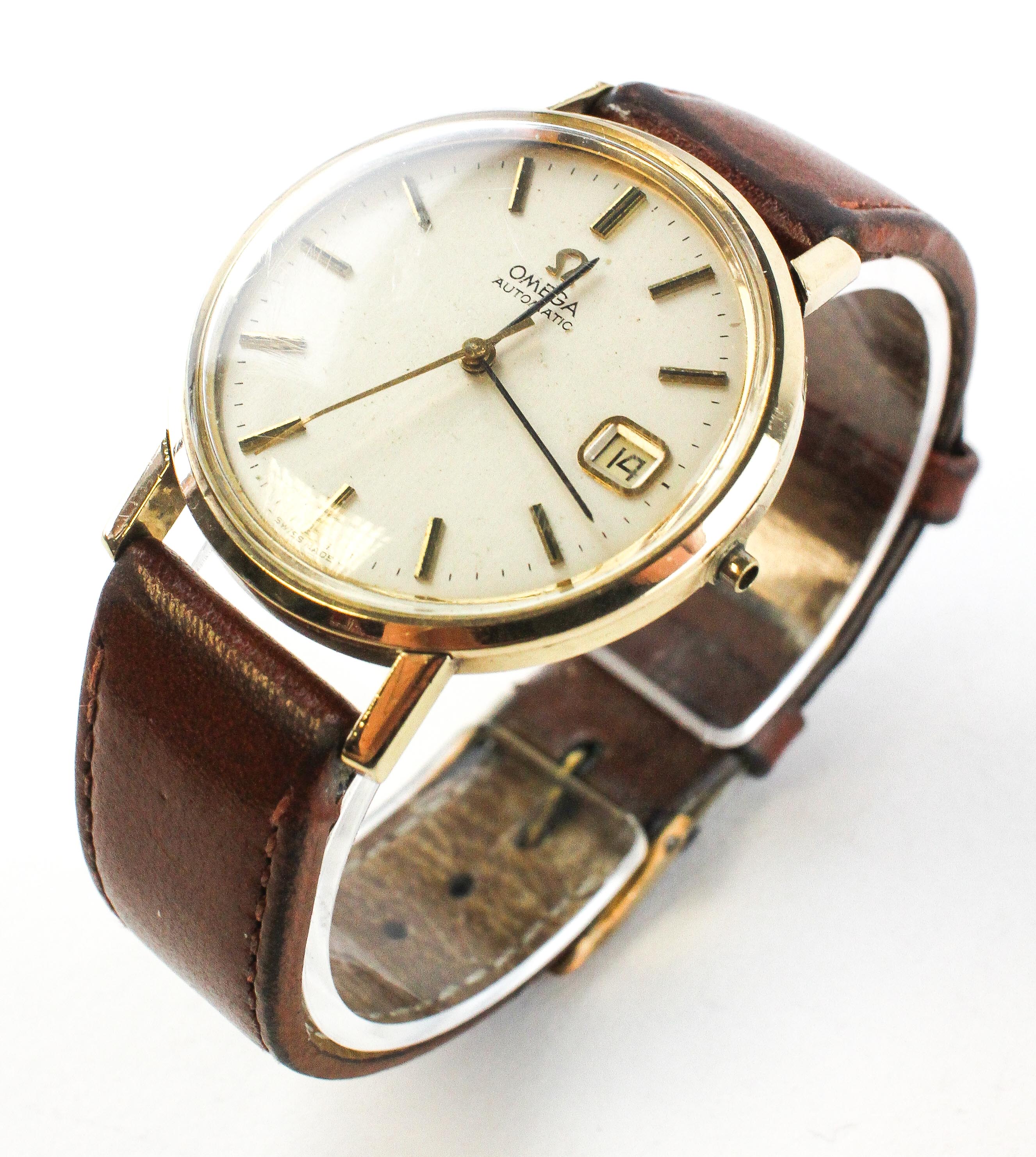 A yellow metal omega automatic wristwatch. - Image 2 of 5