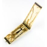 A 19th Century French 18ct gold mounted Etui set, comprising thimble, scissors,