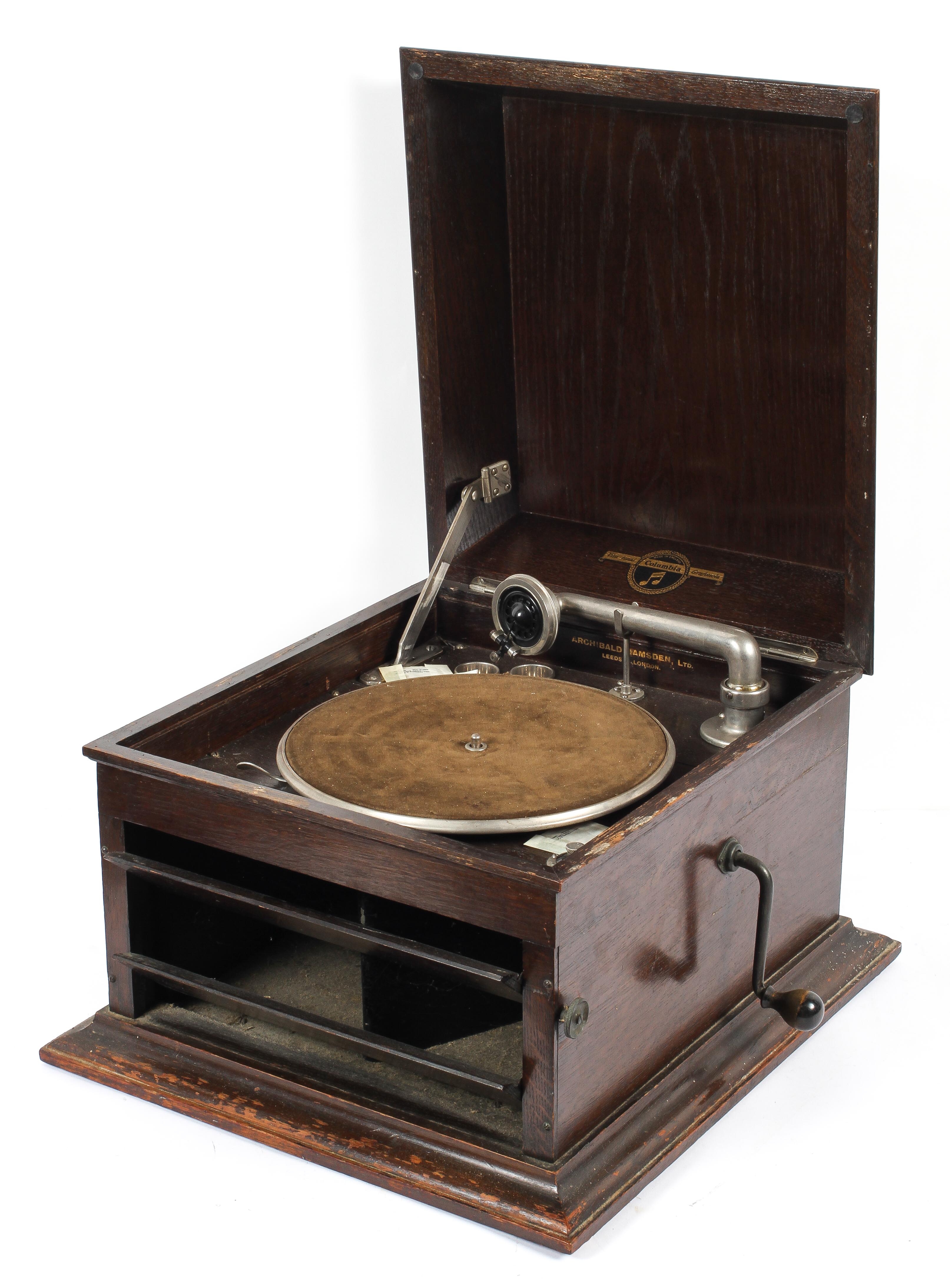 An oak cased Colombia gramophone, inscribed Viva Tonal Grafonola, no 117, - Image 2 of 3