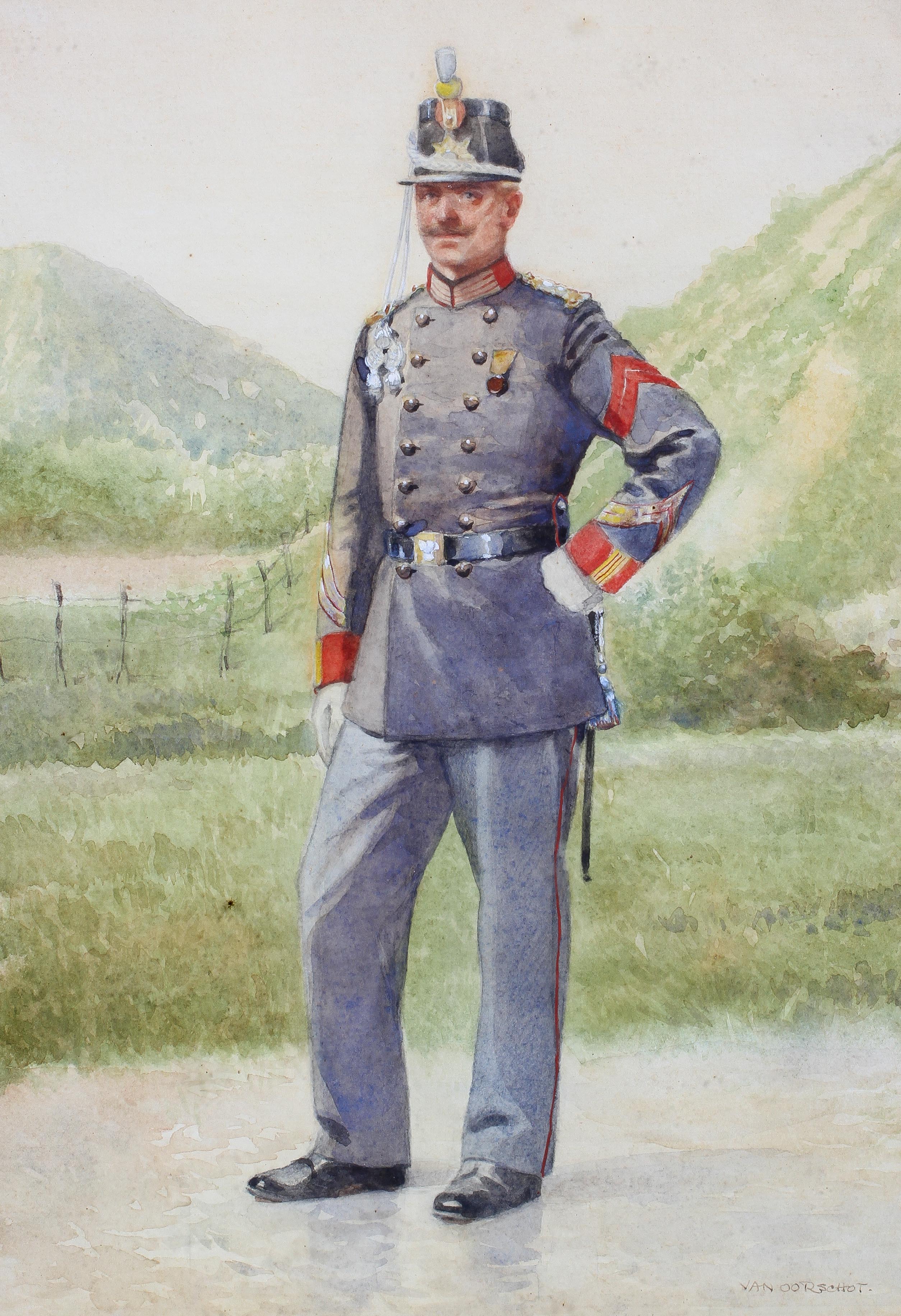 Major General JW Van Oorschot, Two portraits of soldiers from the Army of the Netherlands, - Image 3 of 3