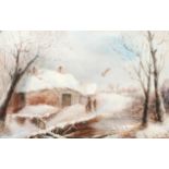 George Turner, Breadsall, Derbyshire - a snowy scene, oil on canvas, signed lower right,