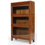 A Globe Wernicke style oak cabinet, 20th century, with three glazed stackable sections,