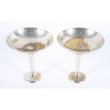 A pair of Continental silver plated tazzas, mid-20th century,