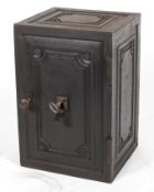 A Victorian cast iron safe, late 19th century, of rectangular form,