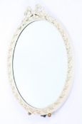 A white painted wooden ribbon dressing table mirror, early 20th century,