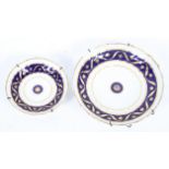 A Worcester spirally-fluted saucer-dish and a saucer, late 18th century, blue crescent marks,