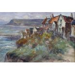 J Ulric, Walmsley, Coastal Village Scene, oil on canvas, signed and dated 1909 lower right,