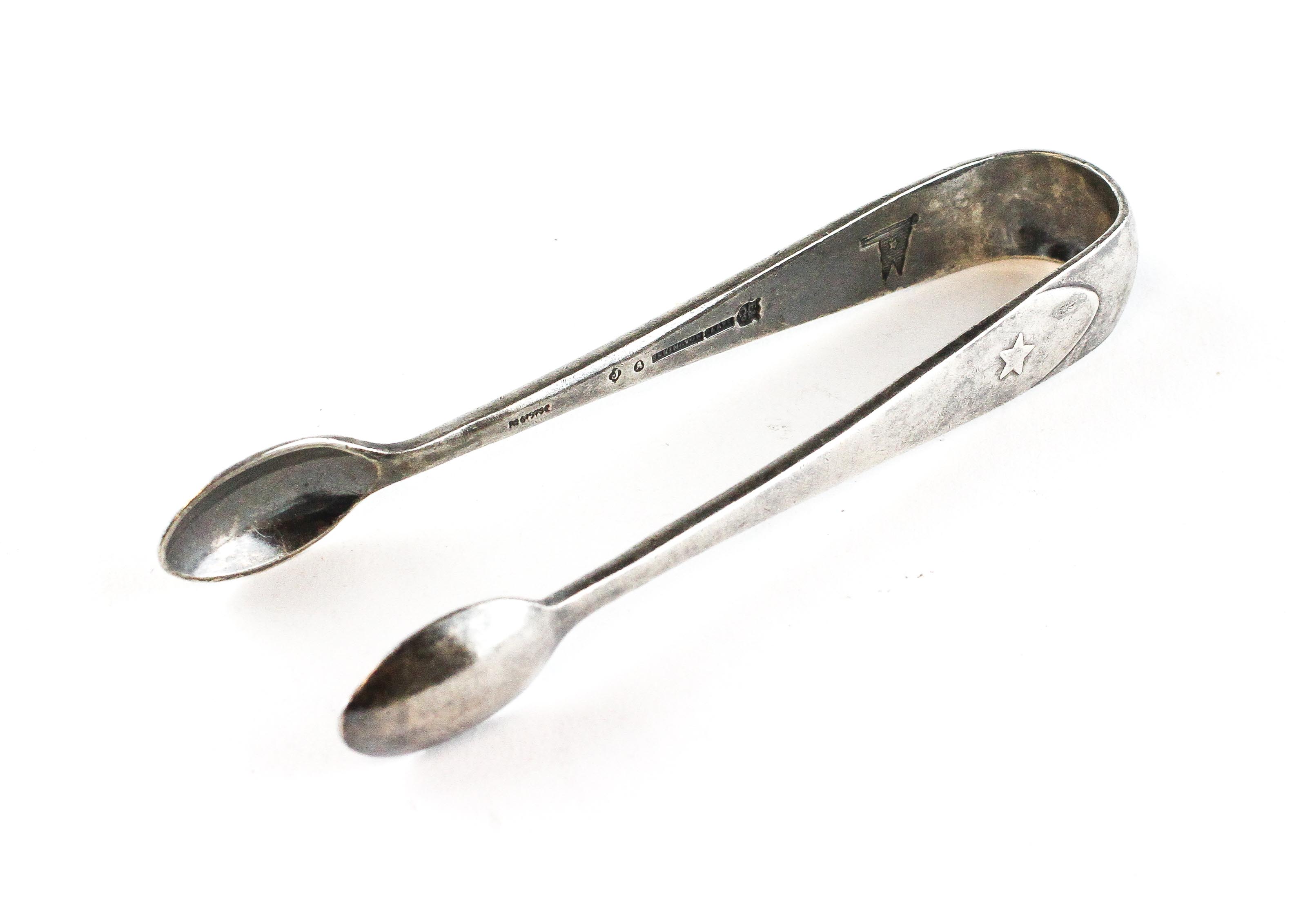 A White Star Line Elkington & Co. plated sugar tongs