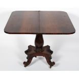 A Victorian rosewood fold out card table,