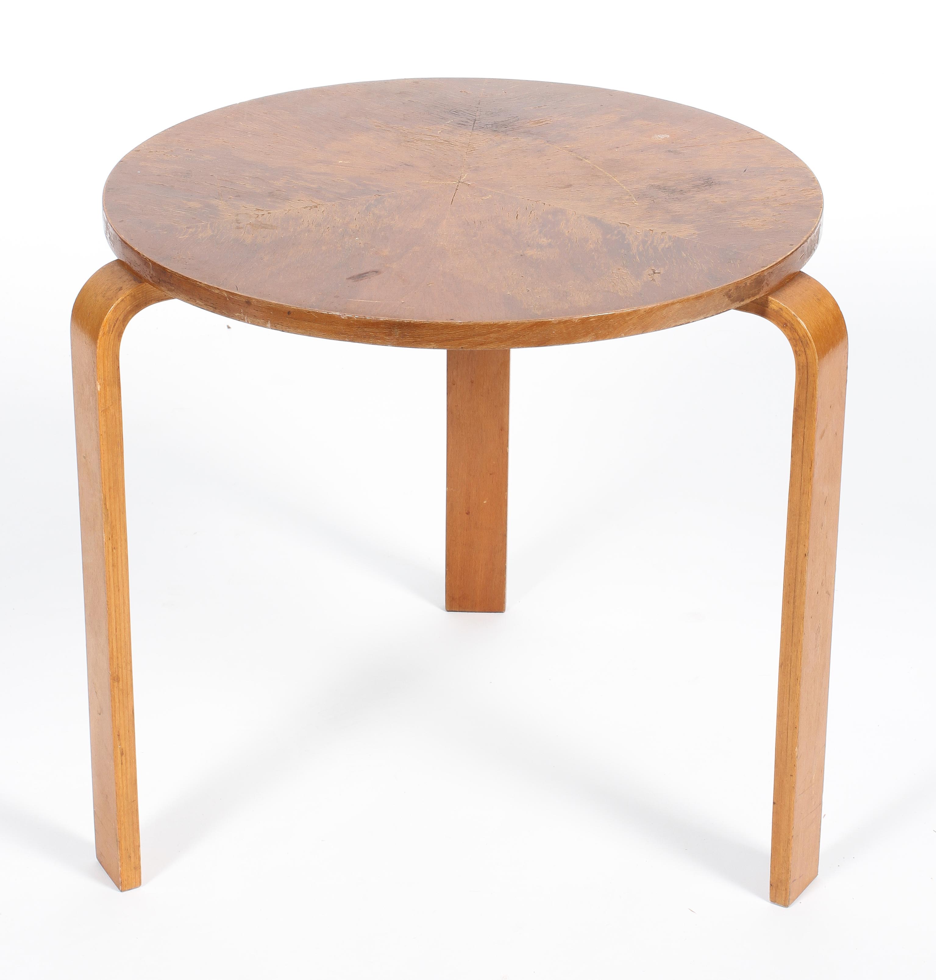 An Alvar Aalto style mid-century bentwood occasional table,