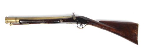 A 19th century blunderbuss, the steel lock plate marked Grici,