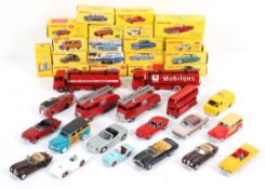 A collection of Dinky Toys in boxes, including: a Cabriolet Ford Thunderbird, an Aston Martin,