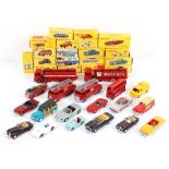 A collection of Dinky Toys in boxes, including: a Cabriolet Ford Thunderbird, an Aston Martin,