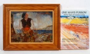 Reg Gammon, oil on board, Irish Girl Gathering Kelp, signed lower right,