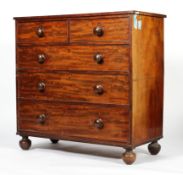 A Victorian mahogany two-part chest of drawers, late 19th century,