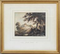 Joseph Bartlet, (1757-1811), watercolour of a house in wooded landscape, framed,