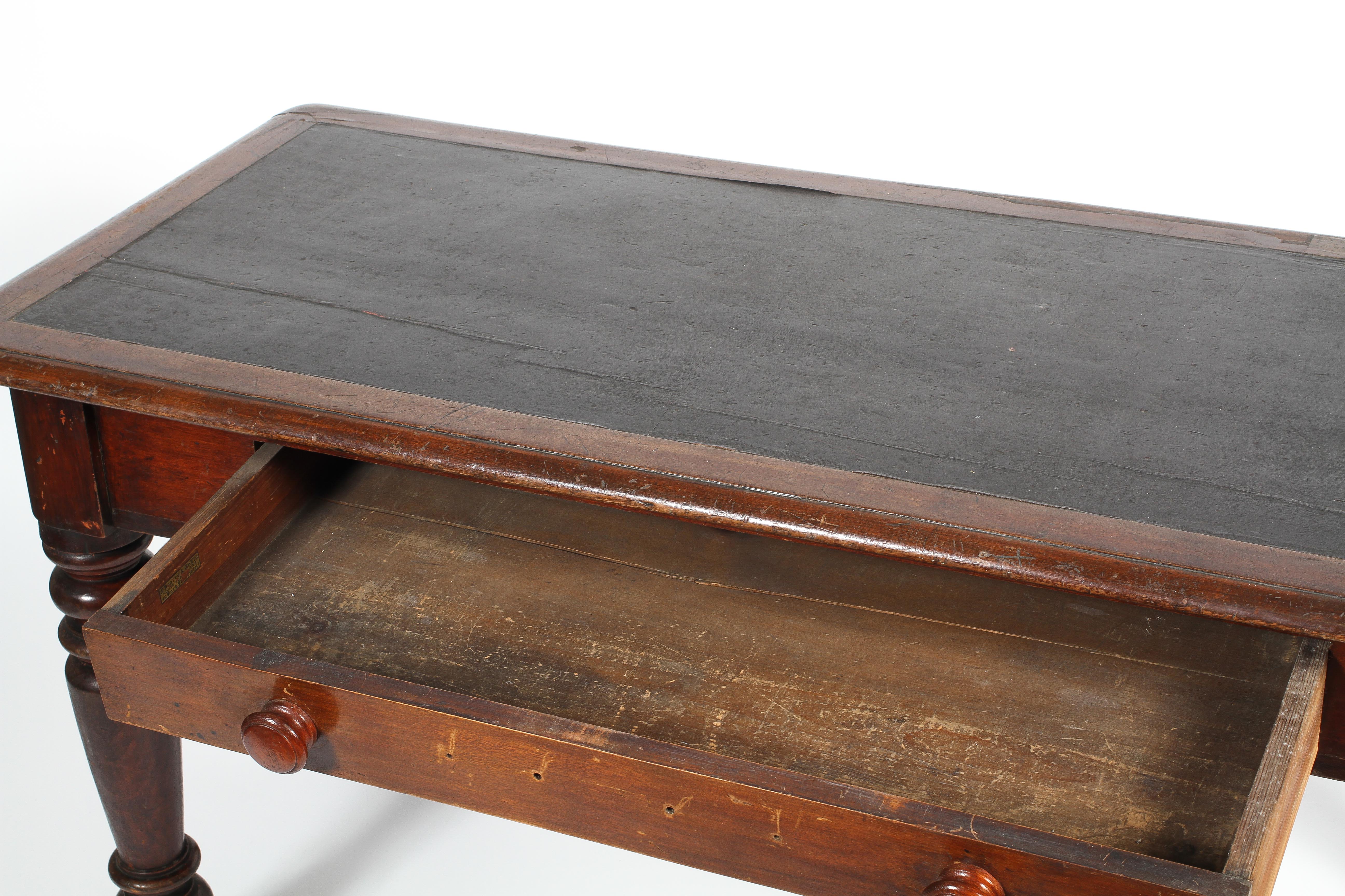 A Victorian mahogany desk on turned supports, - Image 3 of 3