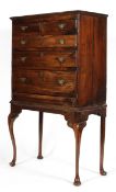 A reproduction George III style mahogany chest on stand,