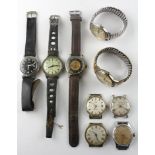 A collection of nine wristwatches of variable designs